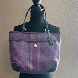 Coach Purple and Gray Tote Bag